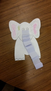 Elephant with paper trunk